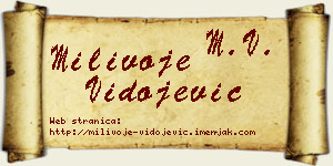 Milivoje Vidojević vizit kartica